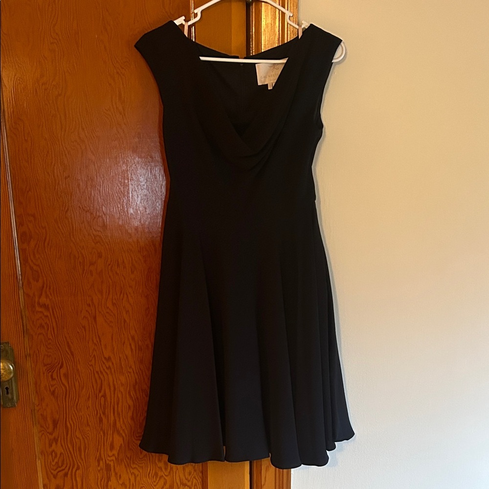 Gal Meets Glam Classic Black Cowl Neck Mini Dress